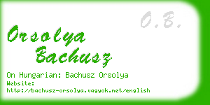 orsolya bachusz business card